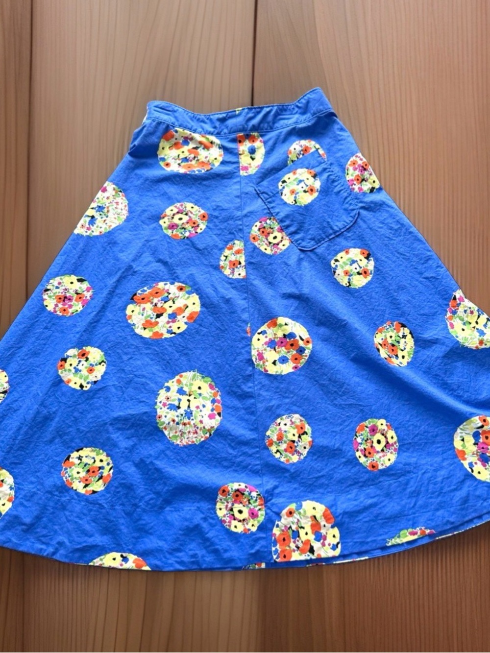 Anthropologie Limited Edition #45 Conversations Floral Midi Soft Skirt Blue Sz 0